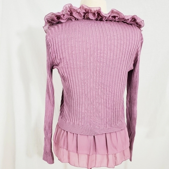 Pink Mauve Elizabethan Ruffle Brocade Shirt - Picture 5 of 8